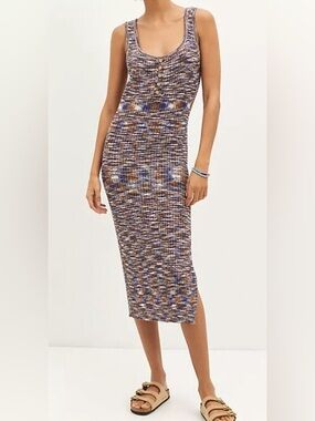 Anthropologie Daily Practice Ribbed Midi Tank Dress Space Dye